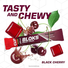 Clif Bloks Energy Chews - Black Cherry + 50mg CAFFEINE