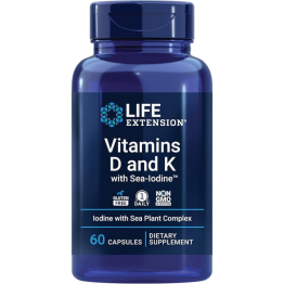 Life Extension Vitamins D and K with Sea-Iodine - 60 Caps